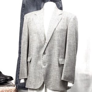 Ex Cond. HAGGER ‘City Casuals’ Blue White Gray Tweed Single Breasted Sport Coat